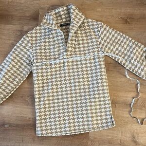 $3/15 Missguided  Houndstooth Jacket in Tan and White